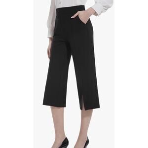 Tapata Women's Capri Stretchy Woven Dress Pants Slit Pants34 Size M 21”Inseam
